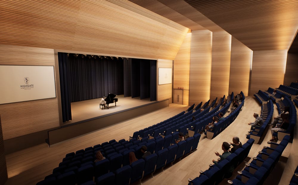 Auditorium and Performance Hall at Highgate International School Thailand Modern auditorium and performing arts facility at Highgate International School Thailand