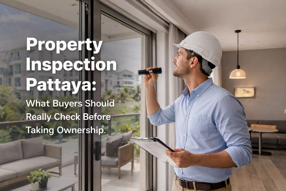 Property Inspection Pattaya Condo Check Before Ownership Transfer Property inspection in Pattaya showing a condominium unit being checked before ownership transfer