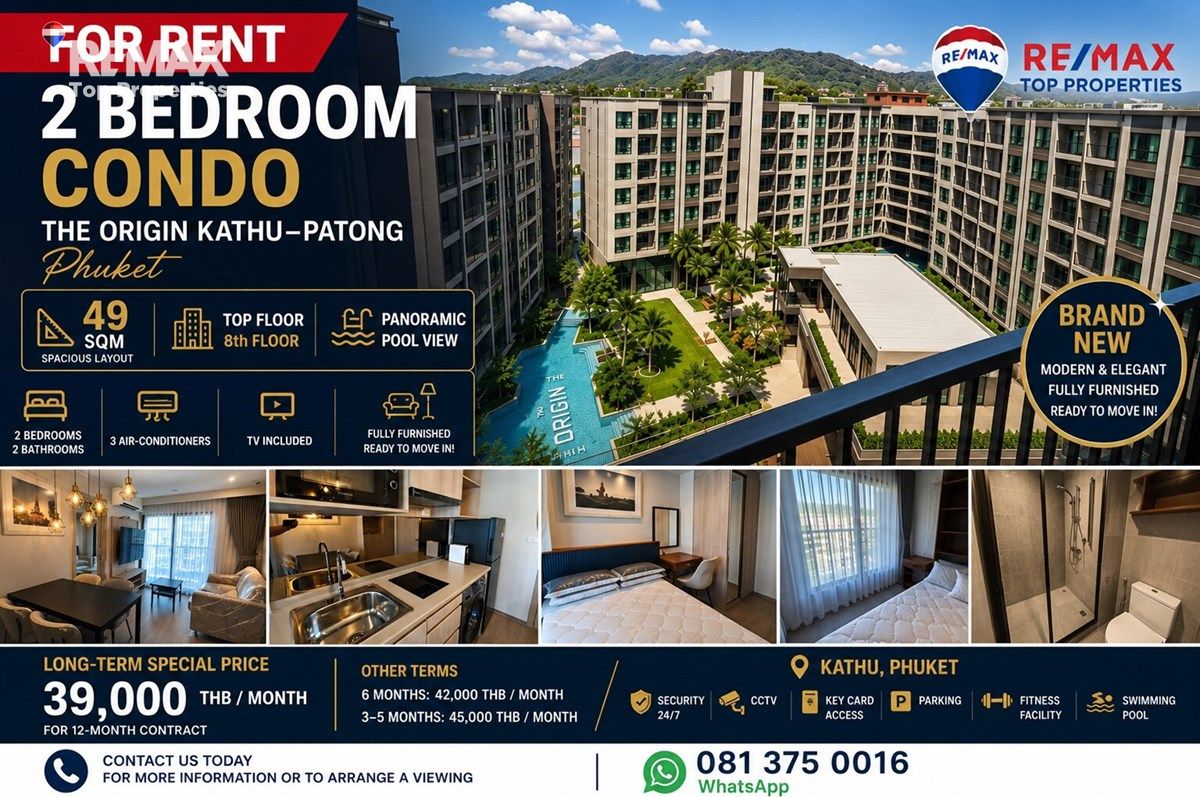 Fully Furnished Condo for Rent in The Origin Kathu with Pool View 1