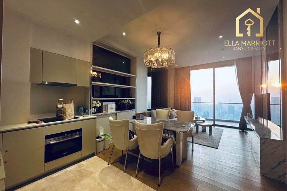 2-Schlafzimmer-Eigentumswohnung in den Magnolias Waterfront Residences — 6 Gehminuten zur BTS Charoen Nakhon 2