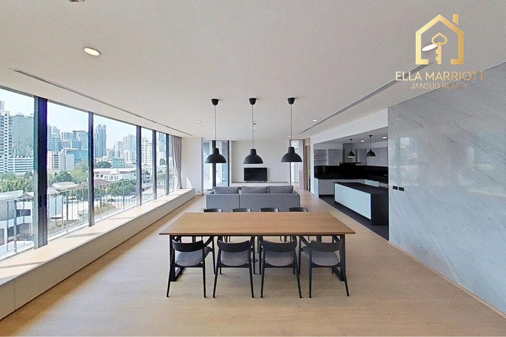 Rent 300K | 375sqm Whole-Floor Penthouse | 4BR + Office | Phrom Phong 3
