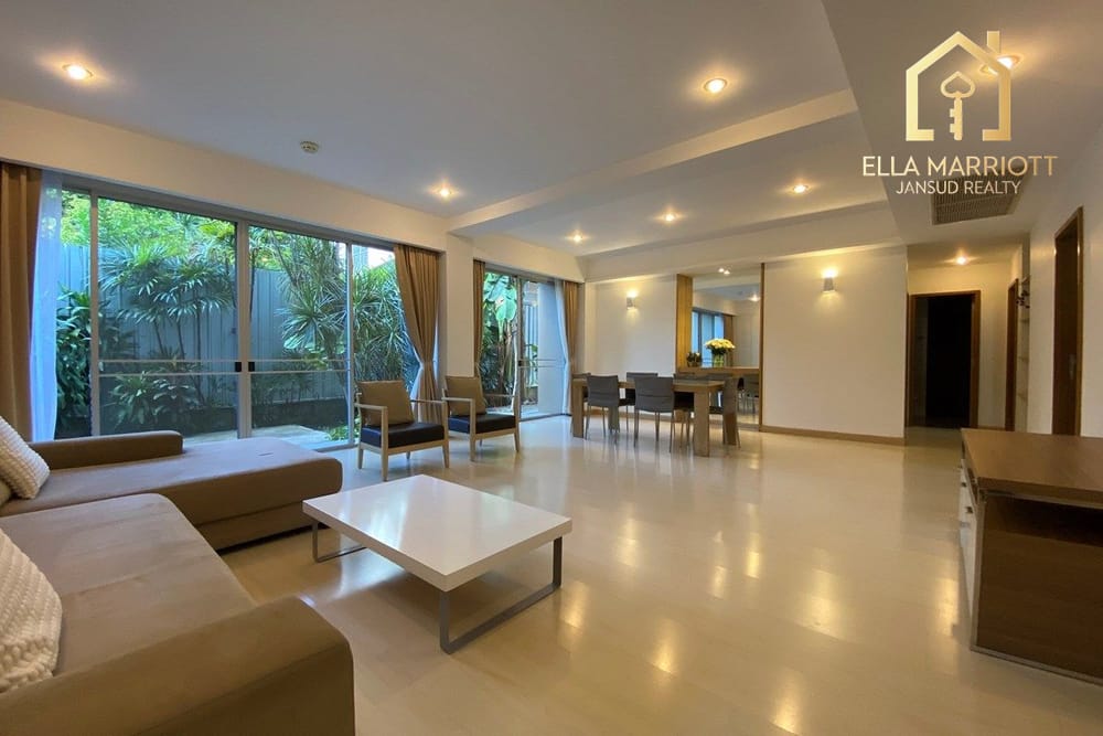 Rent 63K | 150sqm Ground Floor 2BR | Private Garden | Cat Friendly 3