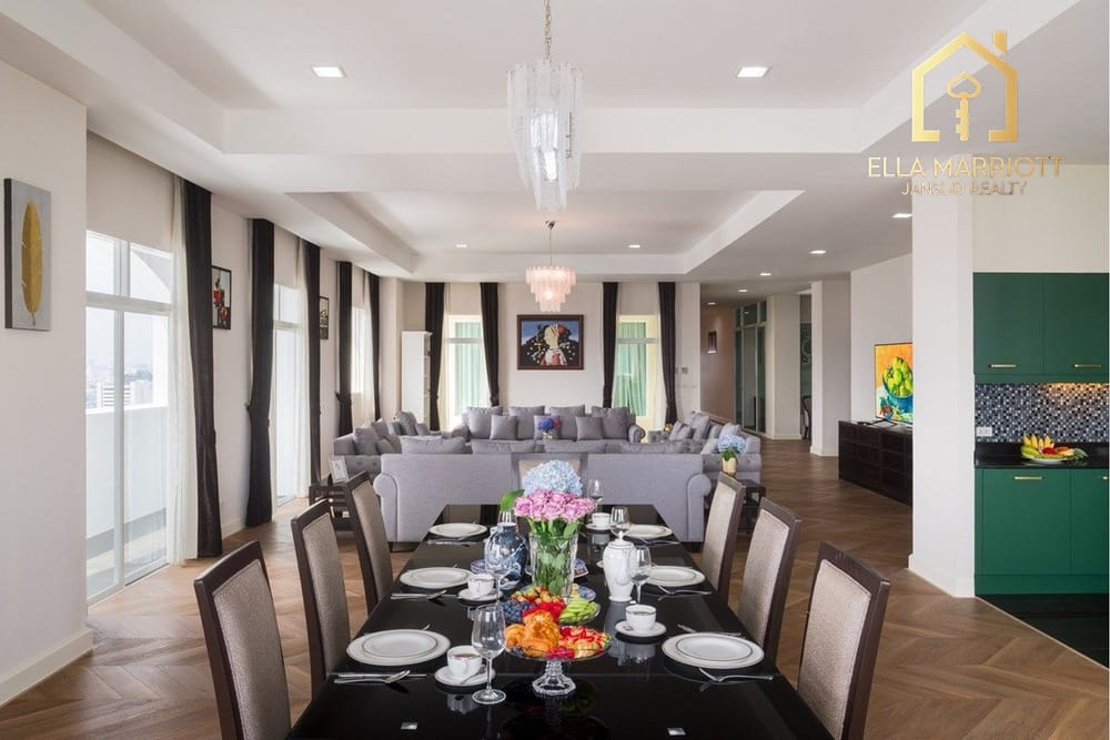 Rent 250K | 29th Fl. Top Penthouse | 4+1BR Sky Mansion | Pet-Friendly 3