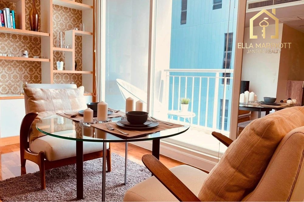 Miete 36 Tsd. | Frisch renovierte 1-Schlafzimmer-Eigentumswohnung, 60m² im 12. OG | Baan Siri Sukhumvit 31, 15 Min. Fußweg zur MRT Sukhumvit 3