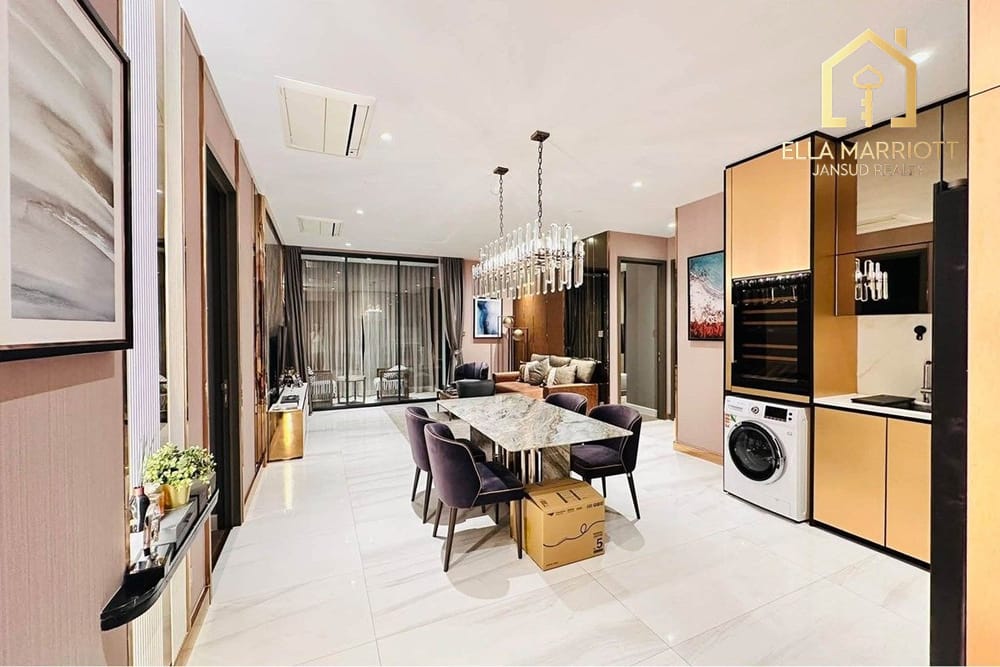 Rent 120K | 100sqm 3BR 2BA 17th Fl | German Kitchen & Wine Cab 1