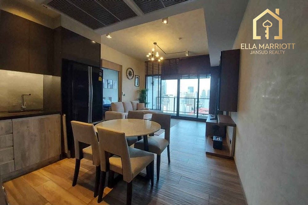 Zu vermieten: 2-Schlafzimmer-Eigentumswohnung in The Lofts Asoke, 4 Min. Fußweg zur MRT Phetchaburi. 3