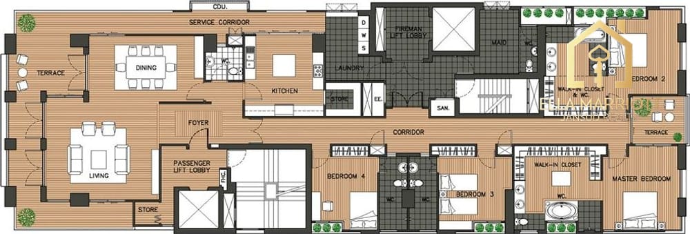 Sathorn Private Floor | 450sqm 4BR | Huge Balconies | Pet Friendly 10
