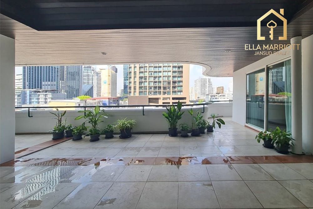 Rent 190K | 380sqm 4BR 4BA 6th Fl | Huge Lanai Balcony | Sukhumvit 26 20