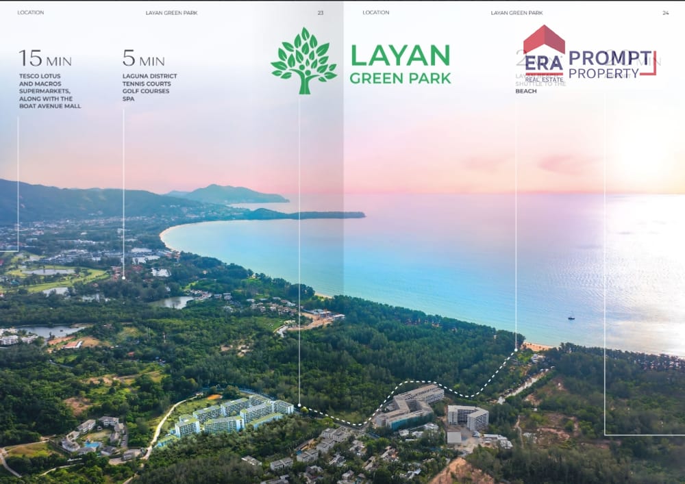 普吉岛邦陶海滩Layan Green Park Phase 2公寓43.69平米1室1卫出售 2