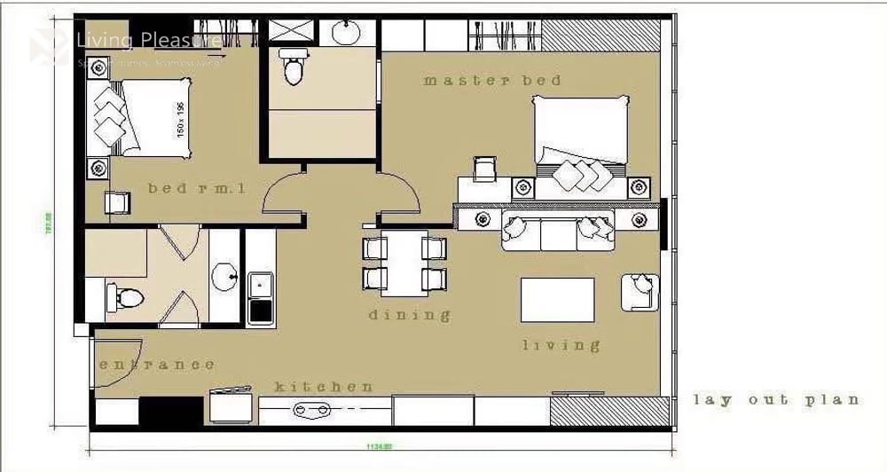 Luxury 2-Bedroom Condo for Rent at Baan Sathorn Chaopraya with City View near BTS Saphan Taksin 19