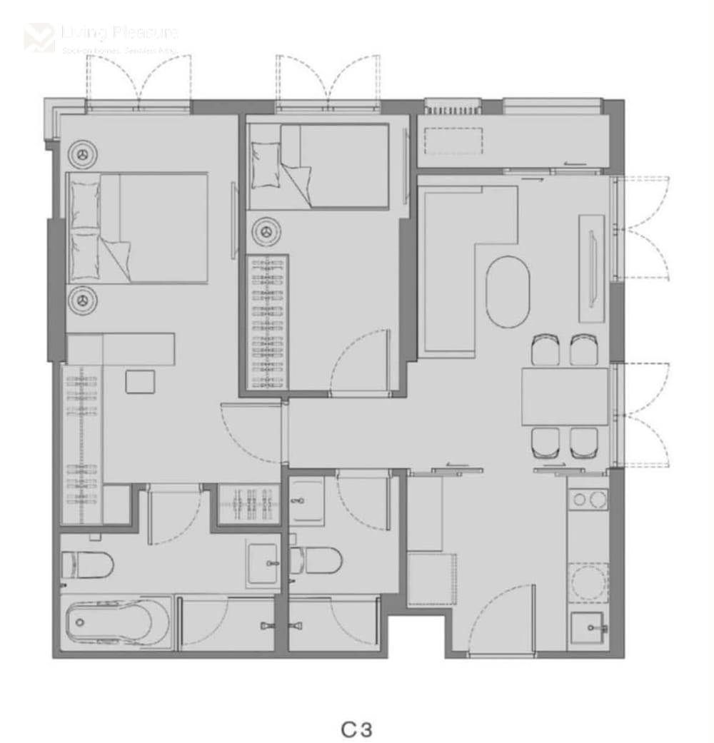2-Bedroom Condo for Rent in Chapter Thonglor 25, Petchaburi Road, Bangkok with Air Conditioning 7