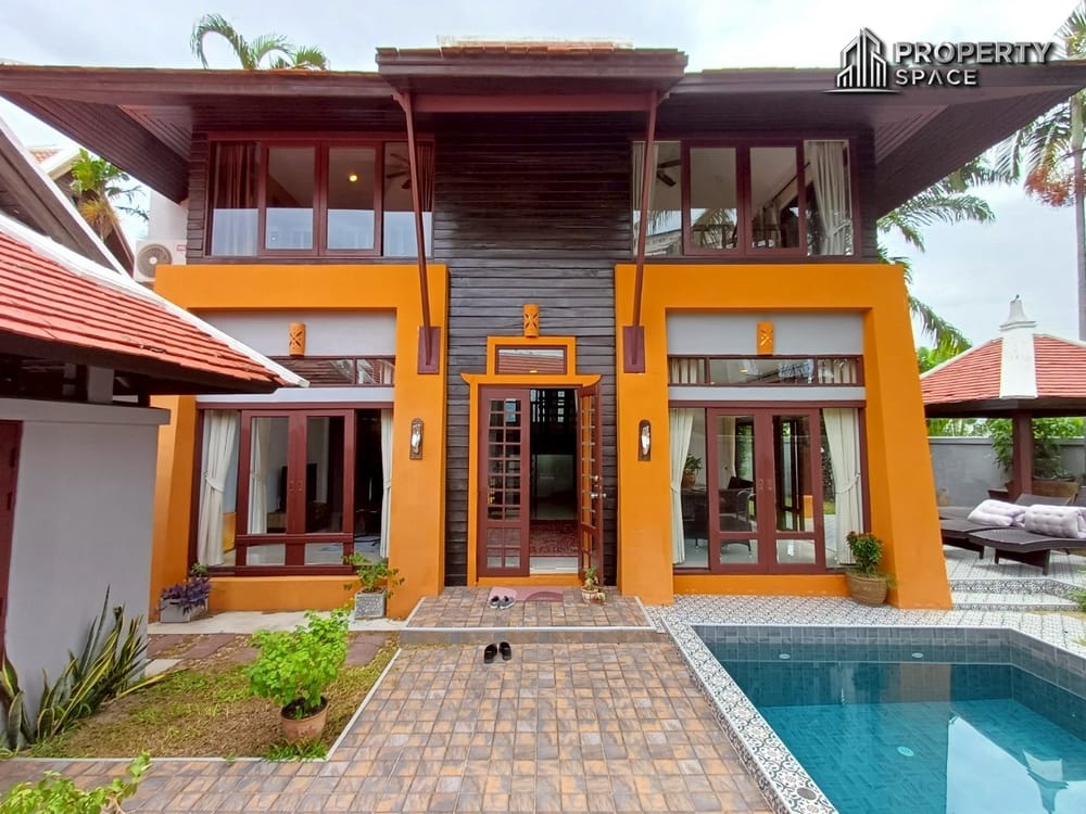 Thai-Bali Style 3-Bedroom Pool Villa In Jomtien Pattaya For Rent Image 1