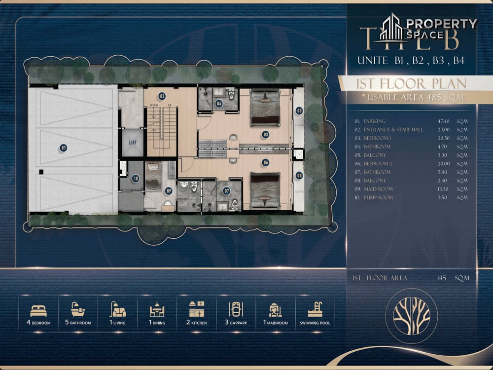 Pattaya Luxury 4-Bedroom Type B Pool Villa in Tree Villa For Sale Image 5
