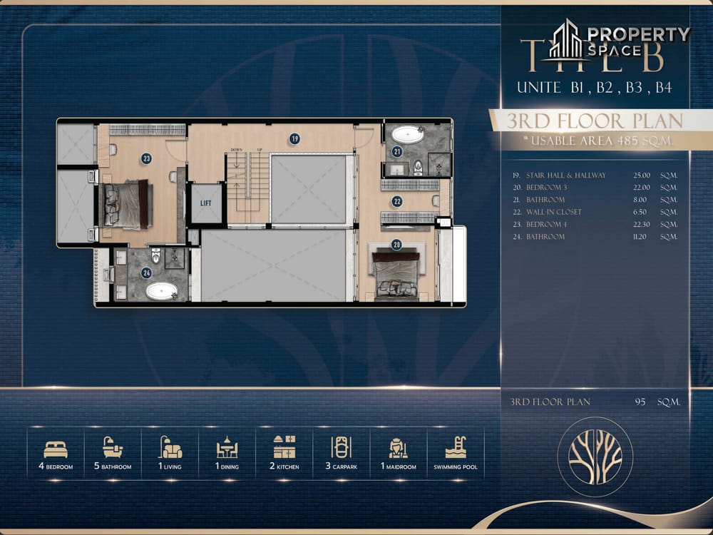 Pattaya Luxury 4-Bedroom Type B Pool Villa in Tree Villa For Sale Image 6