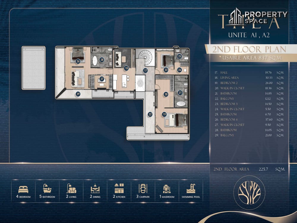 Pattaya Luxury 4-Bedroom Type A Pool Villa in Tree Villa For Sale Image 5