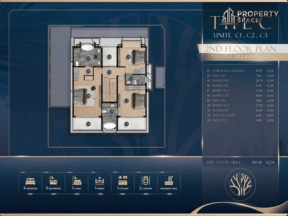 Pattaya Luxury 4-Bedroom Type C Pool Villa in Tree Villa For Sale Image 6